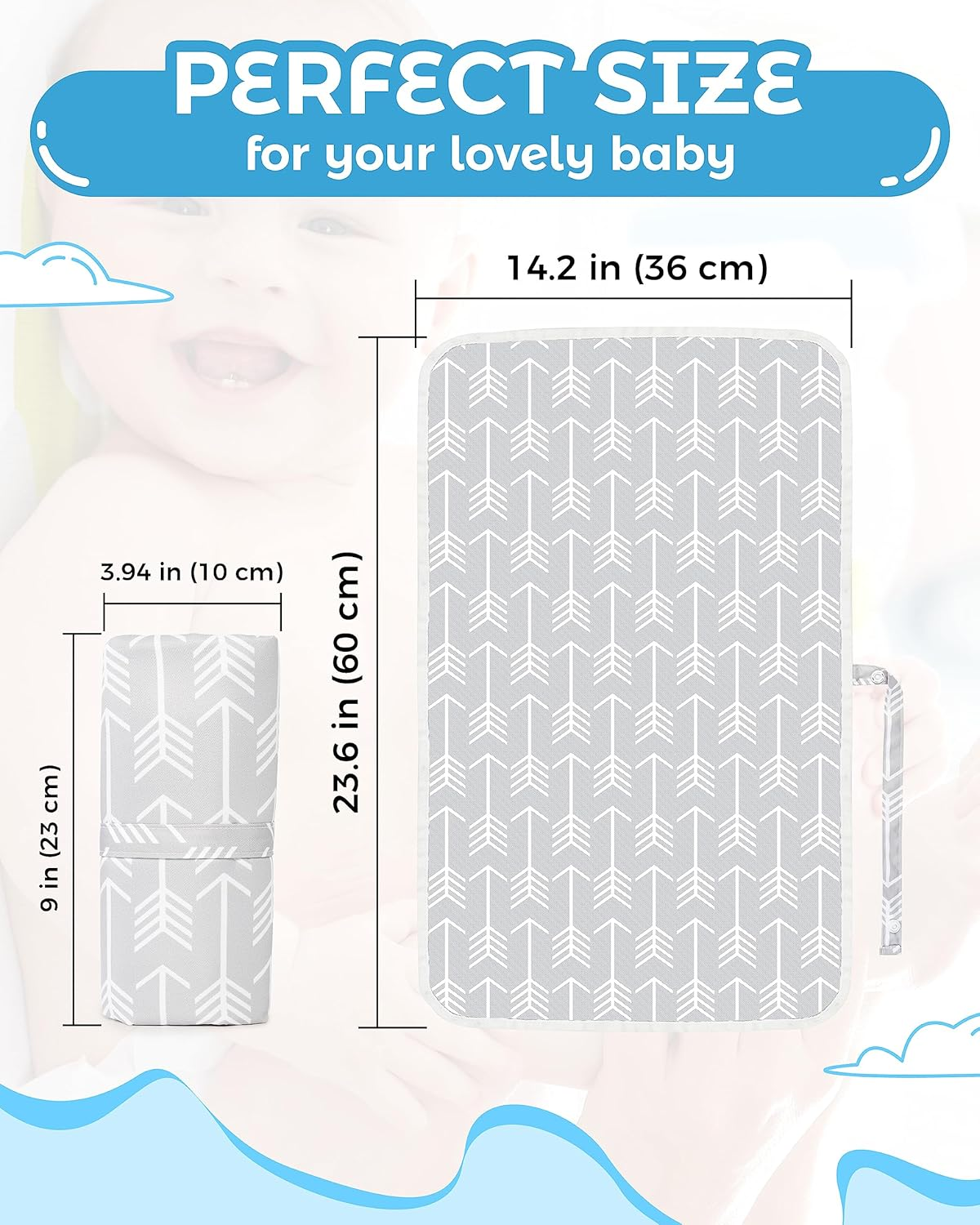 Portable Diaper Changing Pad - Waterproof & Travel-Friendly, Perfect for Baby Shower Gifts & Newborn Essentials image number 4