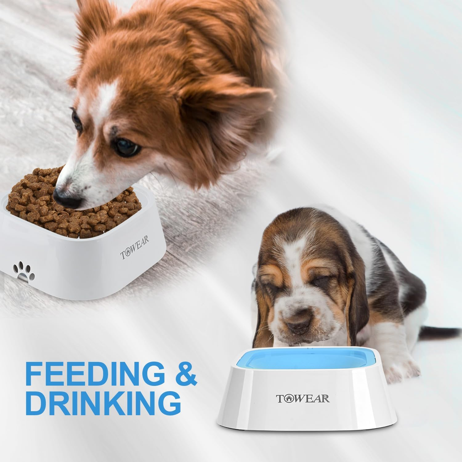 No Splash Dog Water Bowl with Floating Disk, 1.5L Slow Drinking Feeder, Anti-Overflow Anti-Choking No Spill Pet Water Bowl for Dog Cat Puppy Kitten (Sky Blue) - Black image number 4