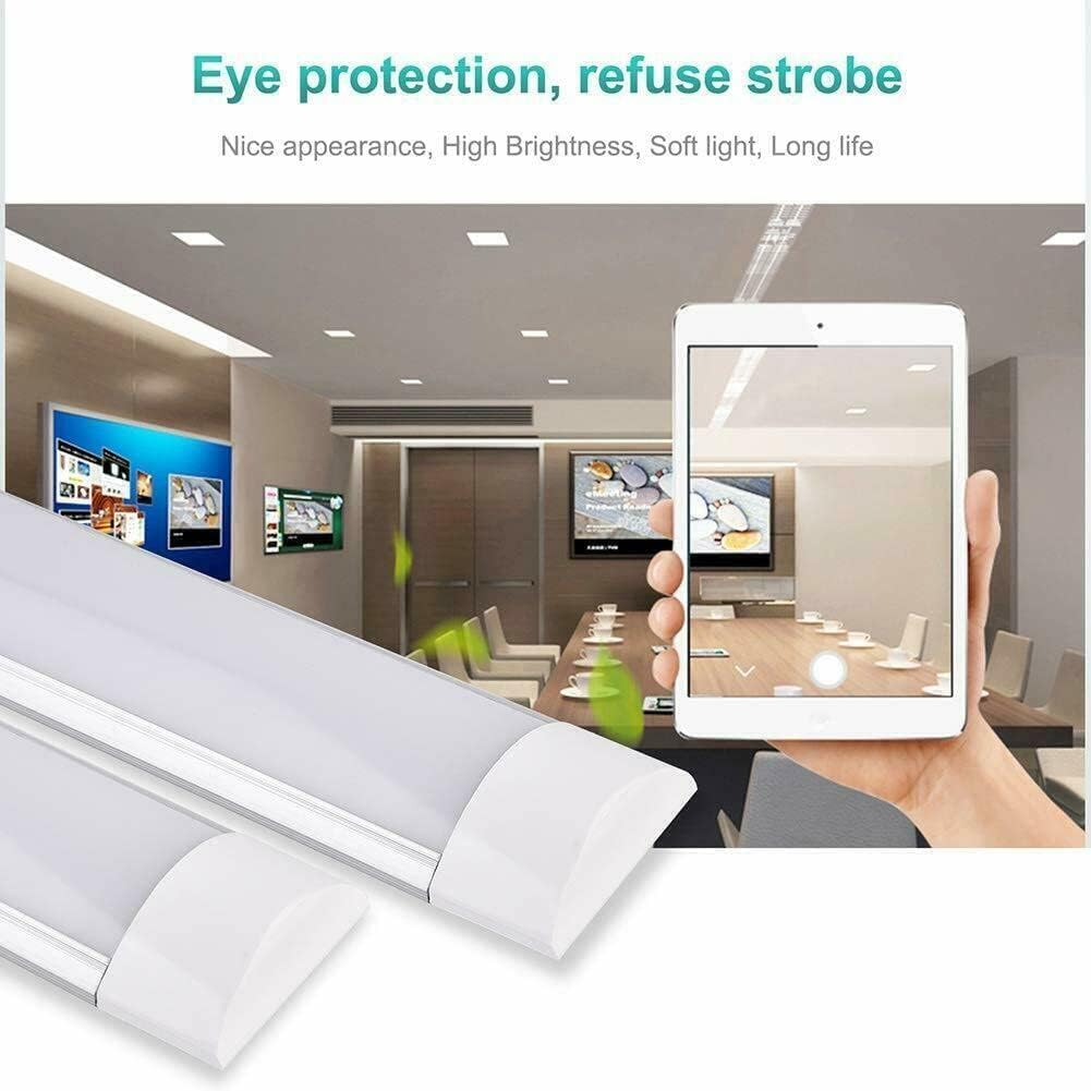 Kirli 120Cm 4FT 36W Slim LED Batten Tube Light Linear Ceiling Panel down Lights (120CM 36W 3Pcs)