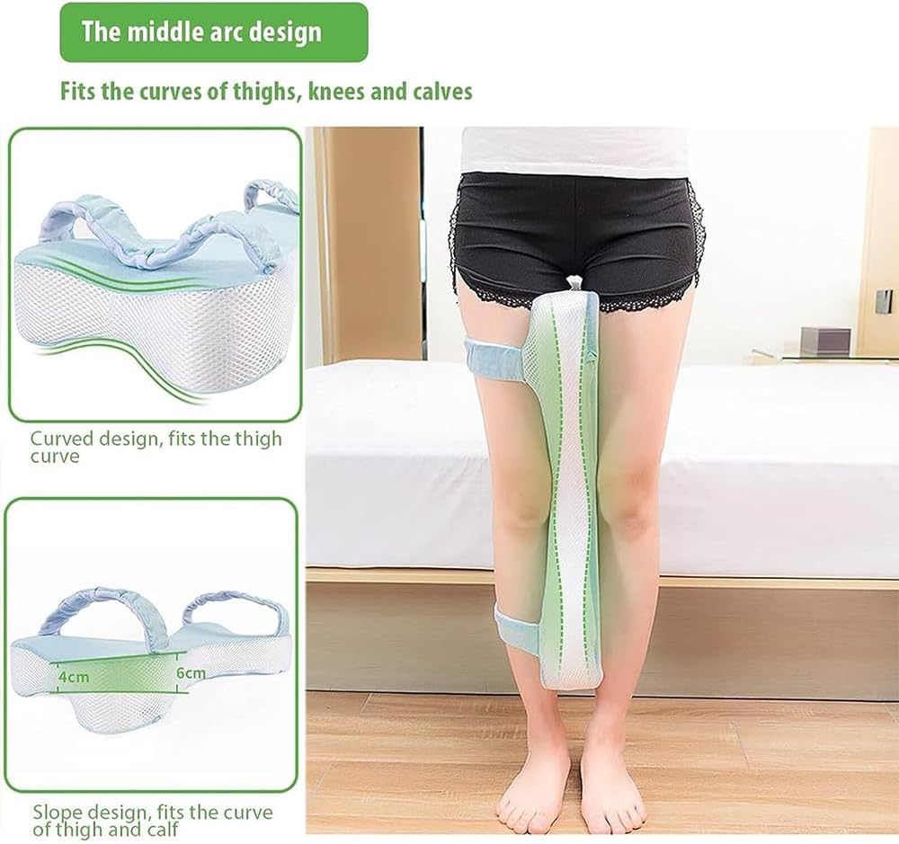 Side Sleeping Knee Pillow, Memory Foam Orthopedic Pillow for Knee, and Leg Pain Relief, Comfortable Bed Wedge Pillow for Side Sleepers