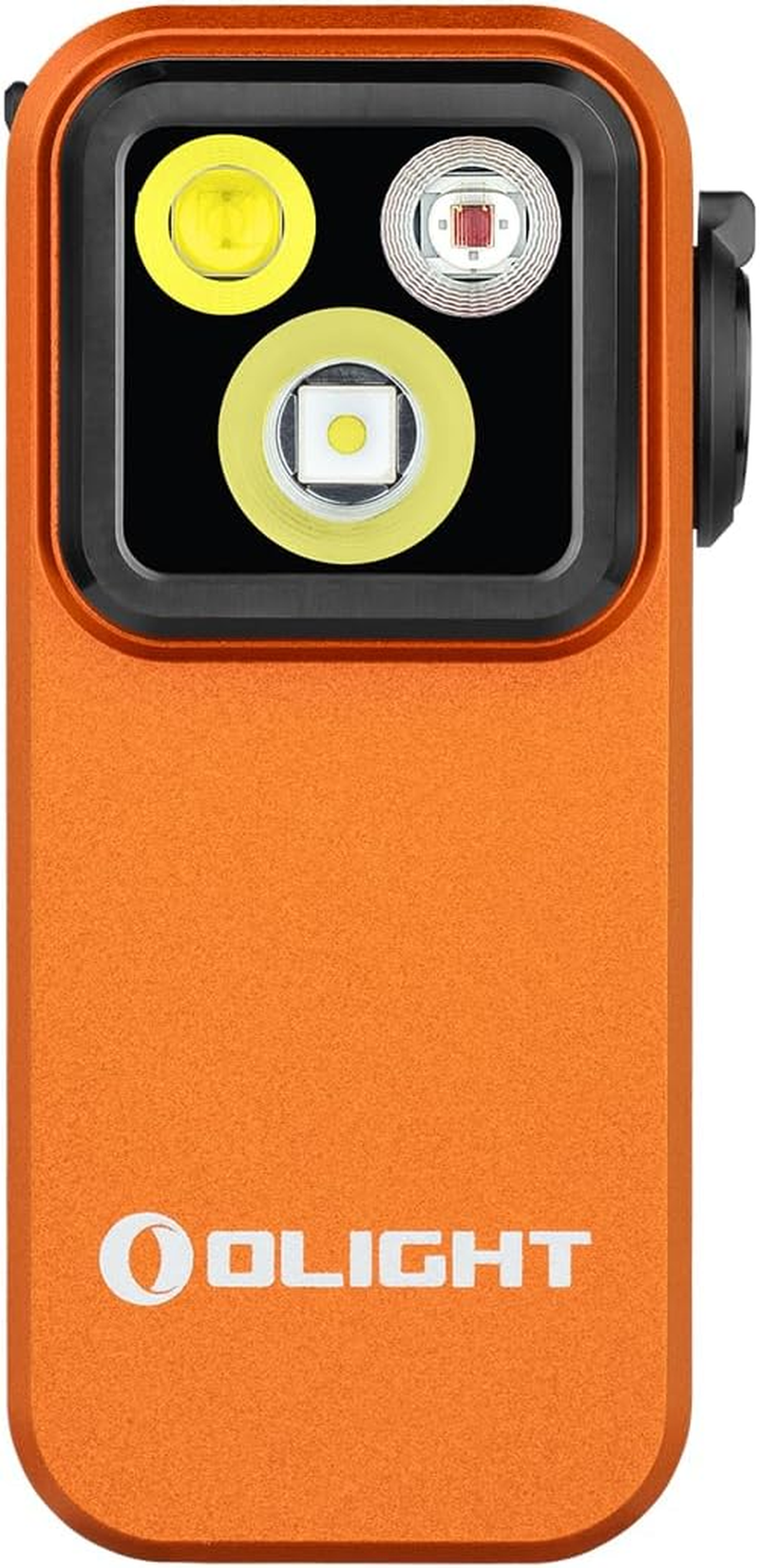 OLIGHT Oclip Pro Max Throw 120 Meters EDC Clip-On Light Equipped with Spring Clip Magnetic Base LED Light for Highing Fishing and Outdoor(Orange)