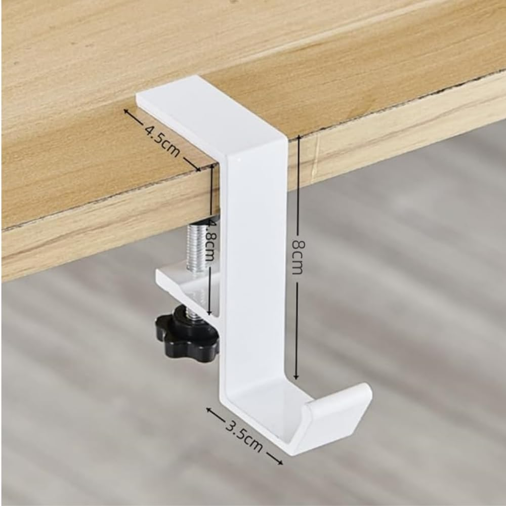 Jindizi Purse Hanger for Desk, 2 Pcs Headphone Holder Clamps, Universal Fit Desk Headphone Hanger, Movable Table Hooks for Hanging Bags Clothes, Hats, Coats