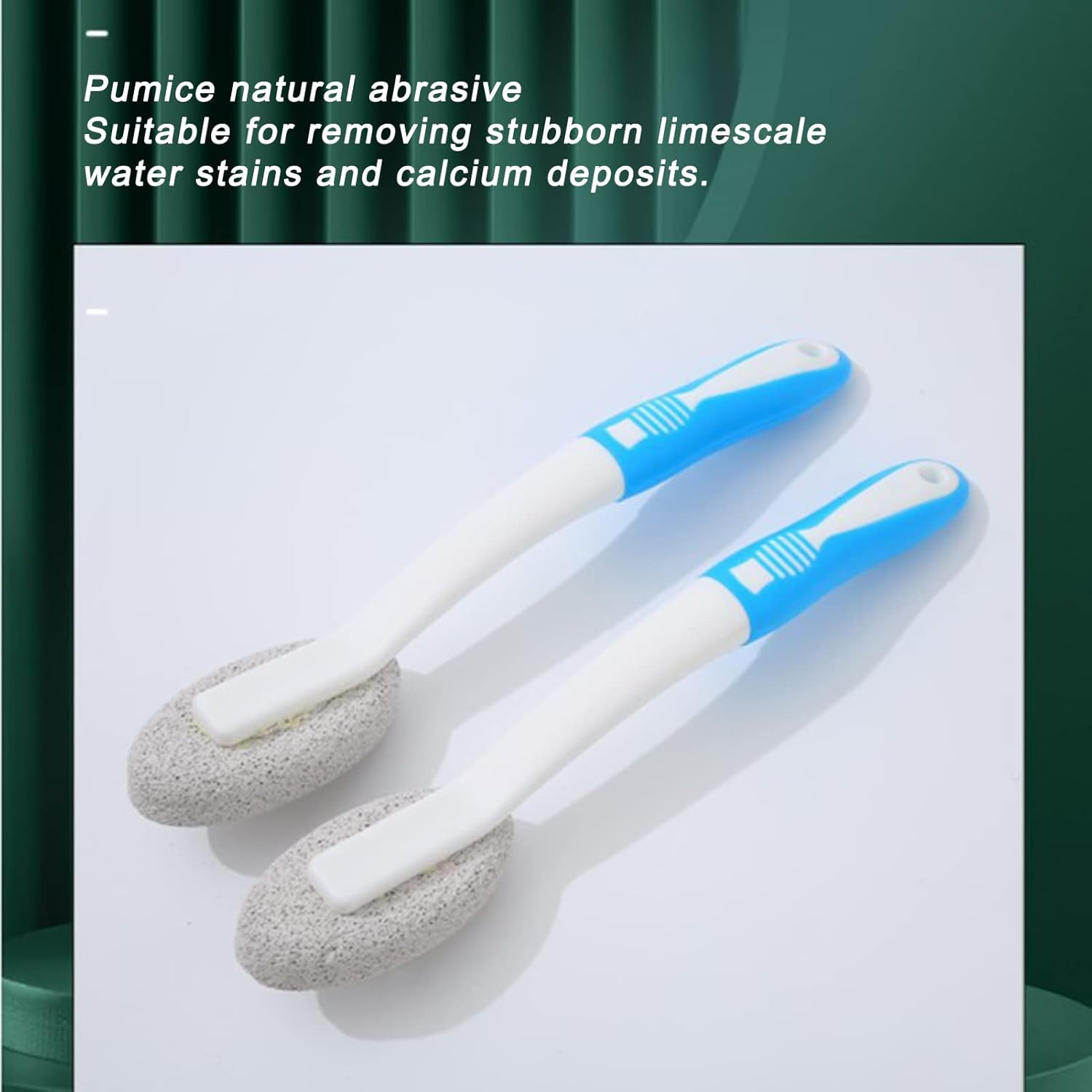 Pumice Stone Cleaning Stone with Handle, Pumice Stone Toilet Cleaner Toilet Bowl Cleaner Stains and Hard Water Ring Remover Foot Care for Kitchen Bathroom Pool Household Cleaning