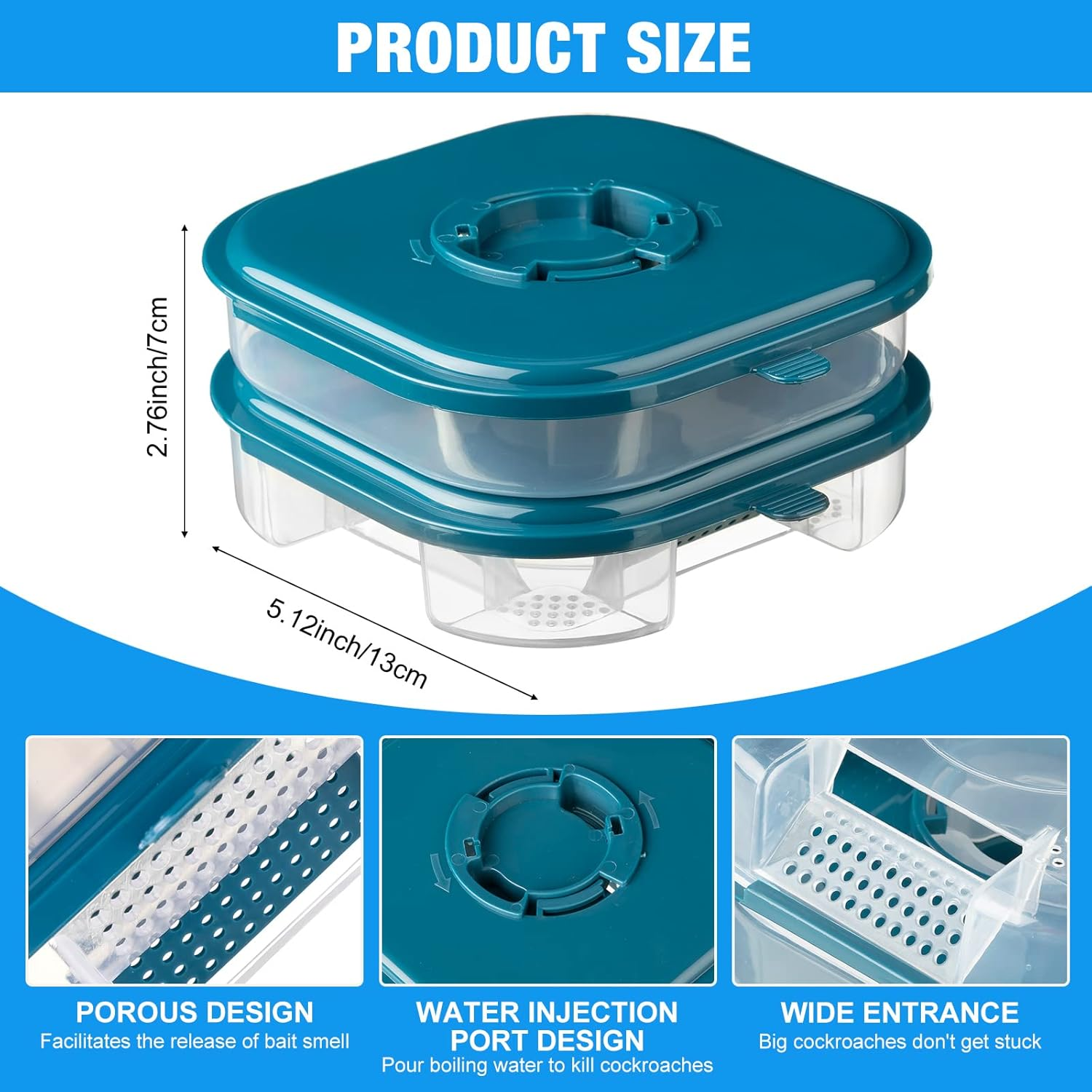 Roach Killer Indoor Infestation Efficient Cockroach Trap Double Layer Roach Trap Reusable Safe Cockroach Killer for Ants Pet Outdoor Indoor Home image number 6