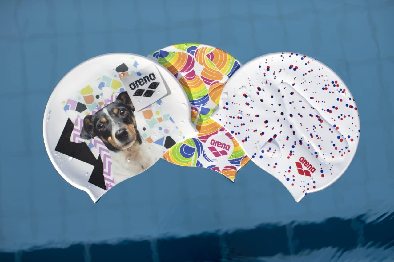 Arena Silicone Unisex Swim Cap for Women and Men, Prints and Solid Colors - Fluorescent Red image number 6