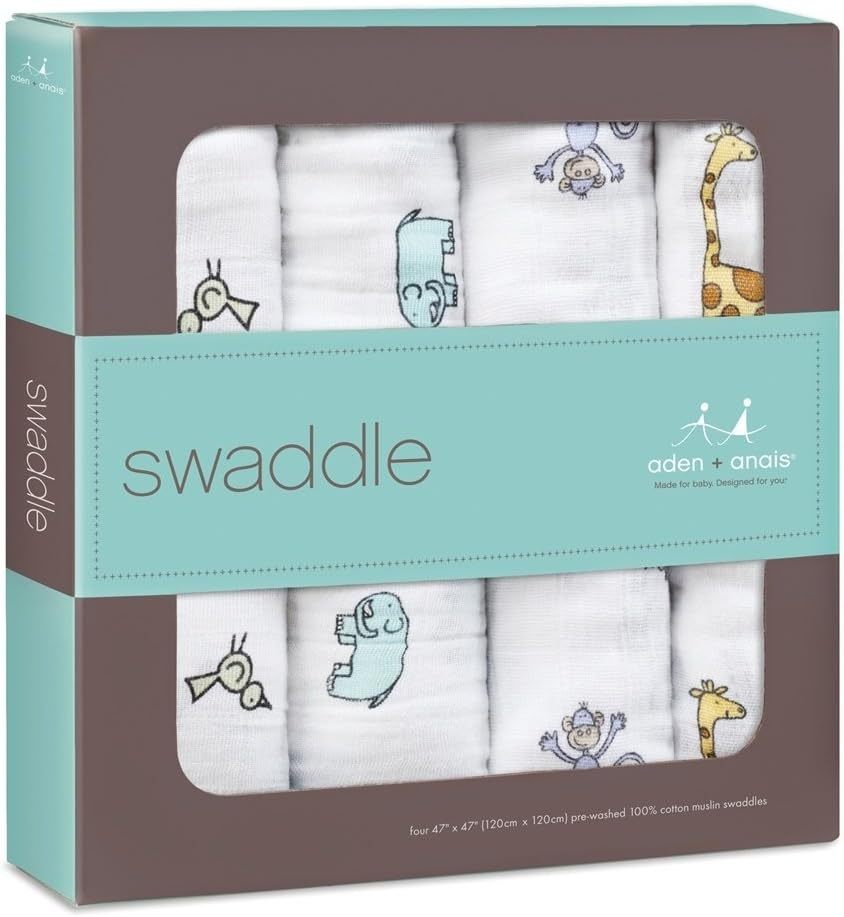 Aden + Anais Jungle Jam Classic Muslin Swaddles 4 Pack image number 6