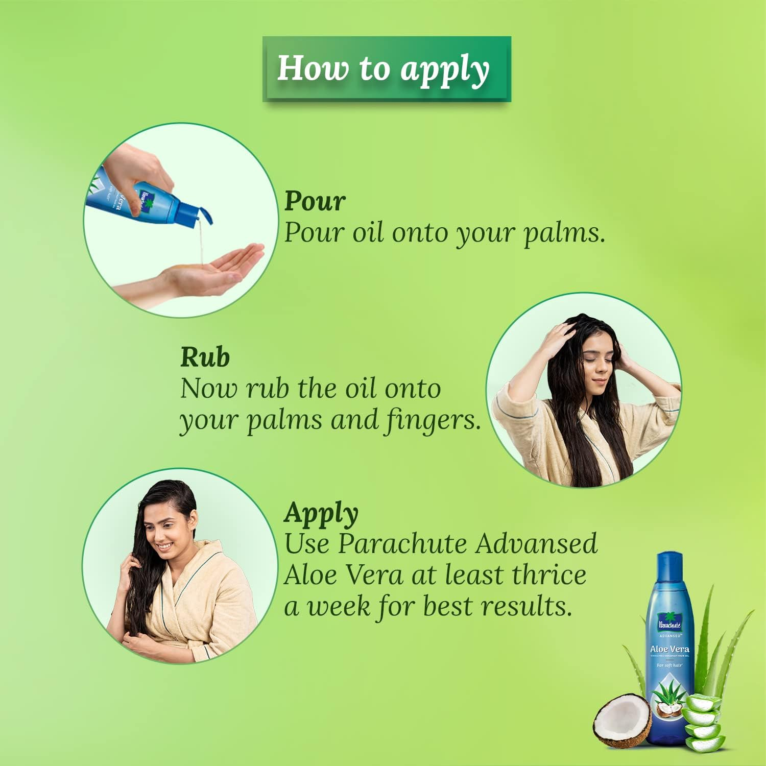 Parachute Advansed Aloe Vera Enriched Coconut Hair Oil | Helps with Strong, Soft and Silky Hair | for All Hair Types | 150Ml