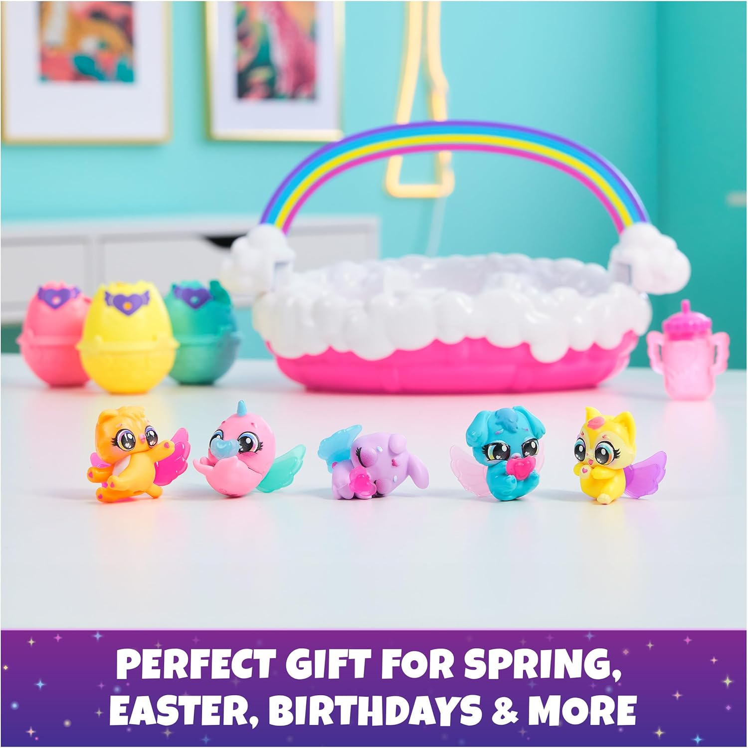 Hatchimals Collectible Hatch Neon Rainbow Basket image number 5