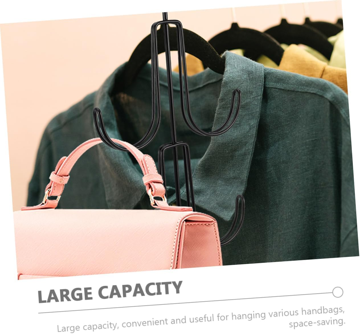 Cabilock Purse Organizer for Closet Bag Organizer Metal Handbag Hanger Sturdy Storage Rack Practical Purse Holder for Closet 2Pcs image number 2