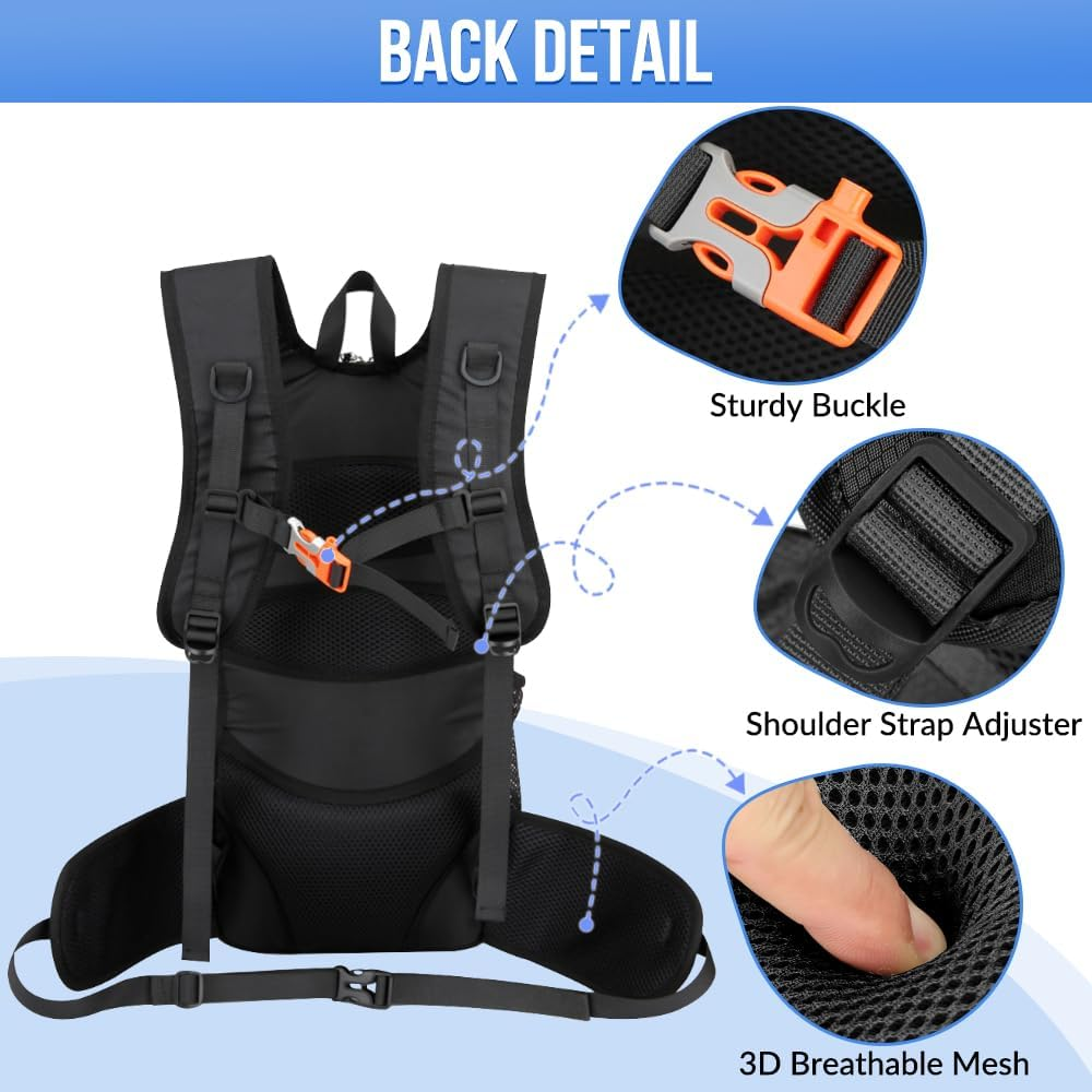 WOTOW Hydration Backpack - Lightweight Hydration Pack with 2L Water Bladder and Cooling Sleeves - Water Backpack Rucksack for Hiking Running Camping Biking Cycling image number 2