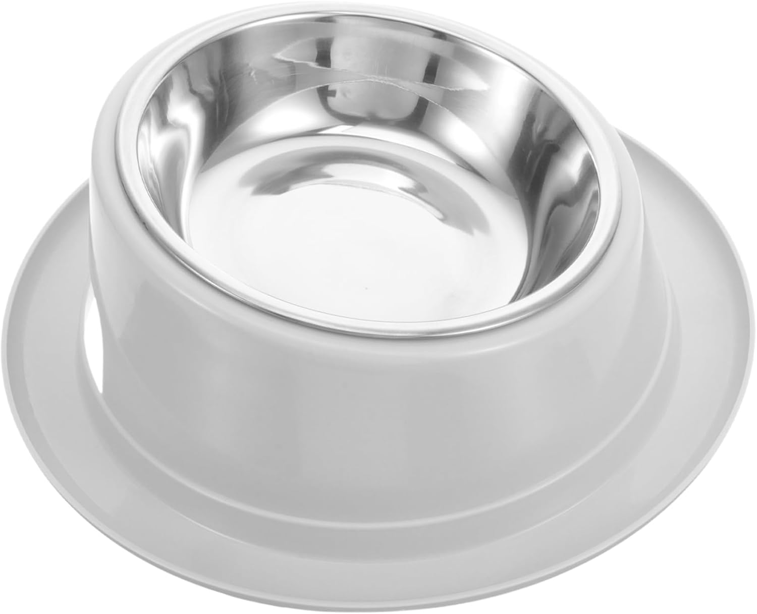 SUPVOX Unique Design Pet Bowl anti Ant Cat Feeder Stainless Steel Non-Slip Grey Pet Food Bowl Pet Feeding Bowl