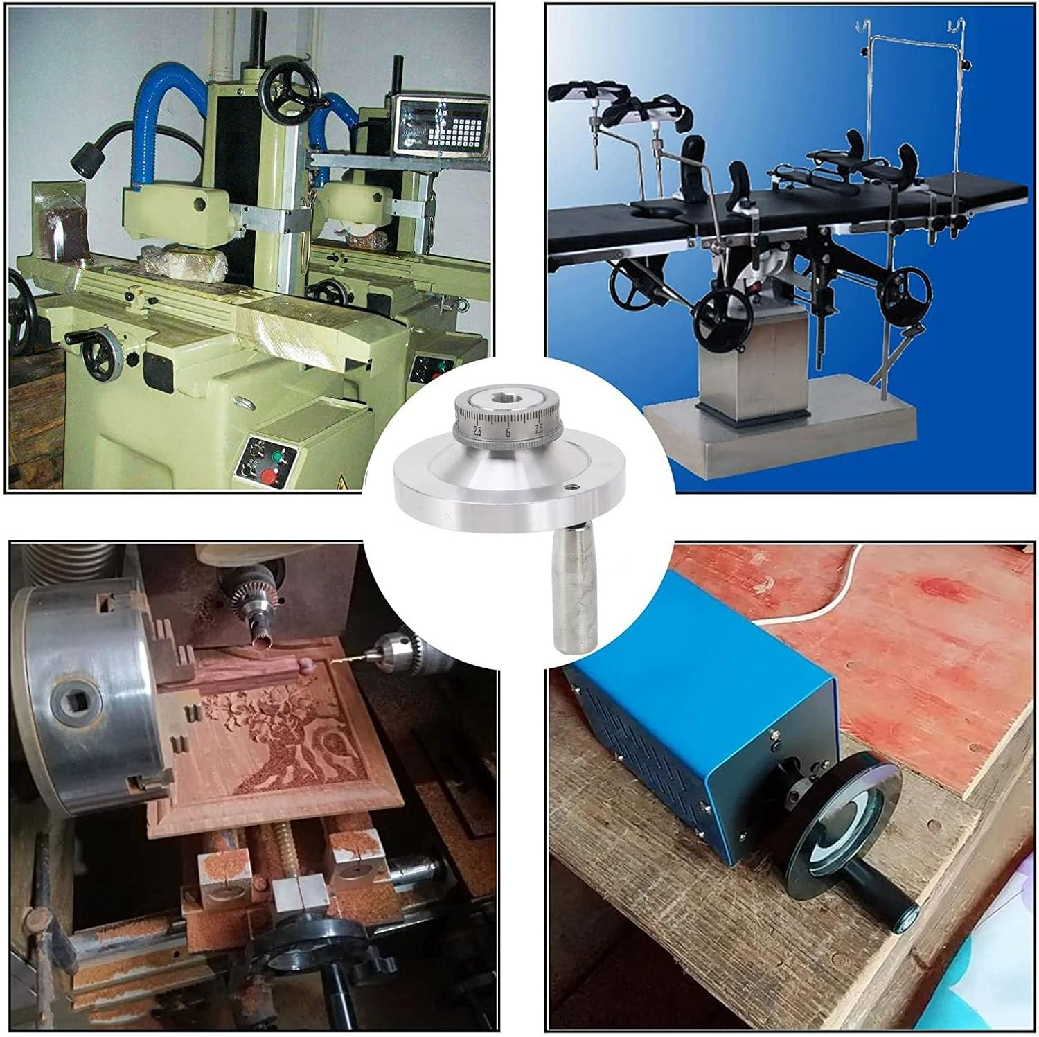 GRCFUMO Lathe Handwheel, 80Mm Aluminum Alloy Hand Wheel with Crank Handle, round Hand Wheel for 7X12 7X14 0618 CJ18A Mini Lathes image number 3