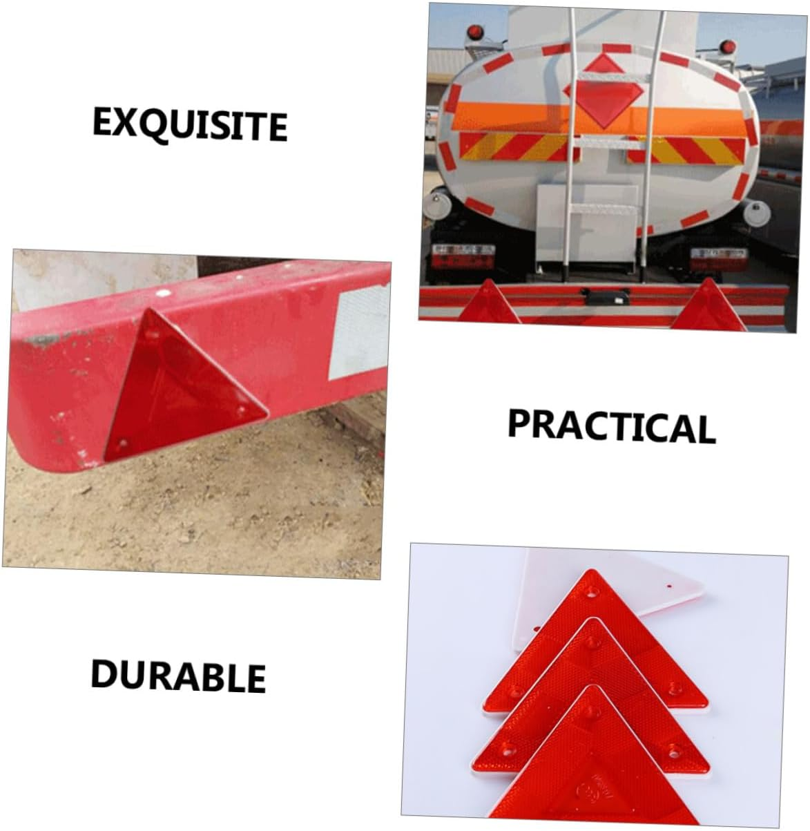 10Pcs Car Reflectors Truck Plastic Warning Sign Reflectors for Vehicle Safety at Night Rainy Roads image number 4