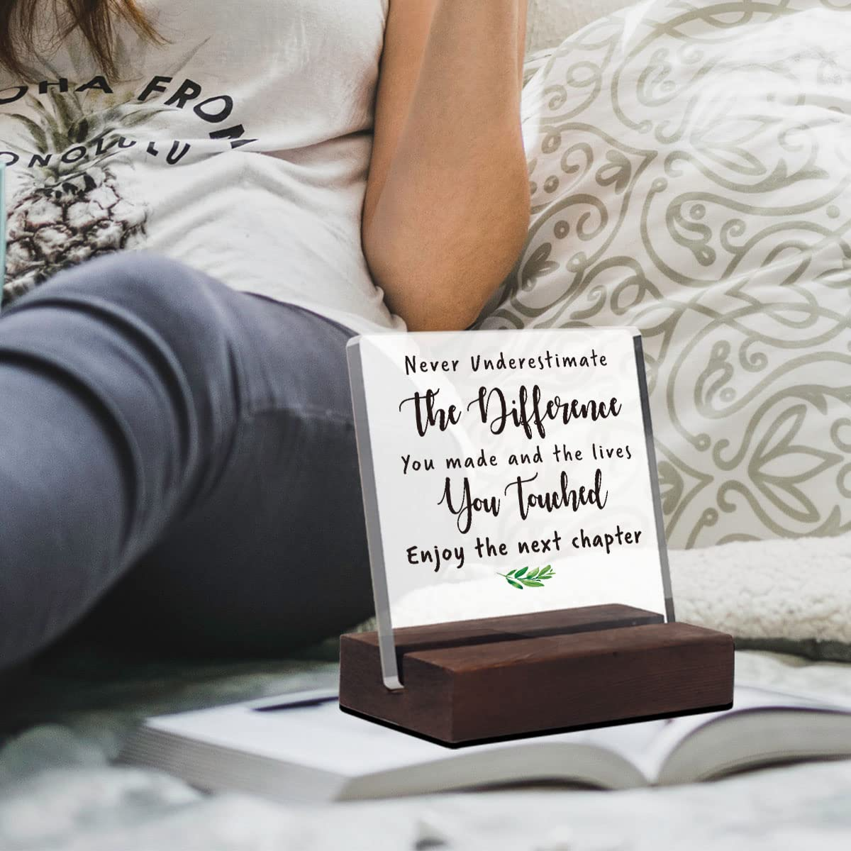 Durable Office Gifts for Women Men Coworker &ndash; Long-Lasting Farewell Retirement and New Job Gifts &ndash; Strong Acrylic Desk Sign for Boss Leader Colleague Friends Principal Teacher Appreciation image number 2