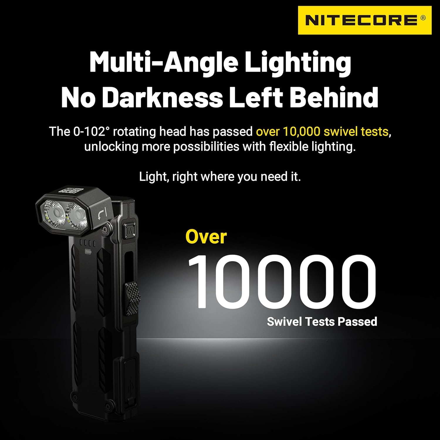 Nitecore EDC09 High Crl Three Color Temperatures Adjustable Angle EDC Flashlight Tag image number 2