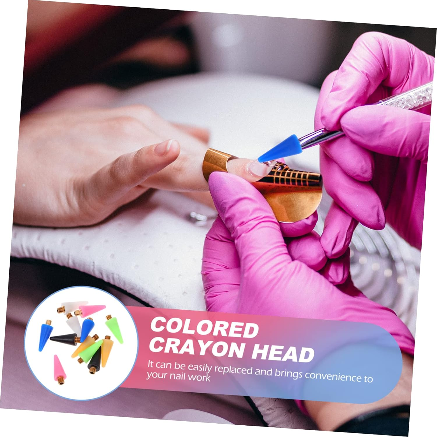 12Pcs Nail Rhinestone Picker Dotting Pen Tip Set Replacement Wax Heads for Manicure Nail Art Craft Accessories