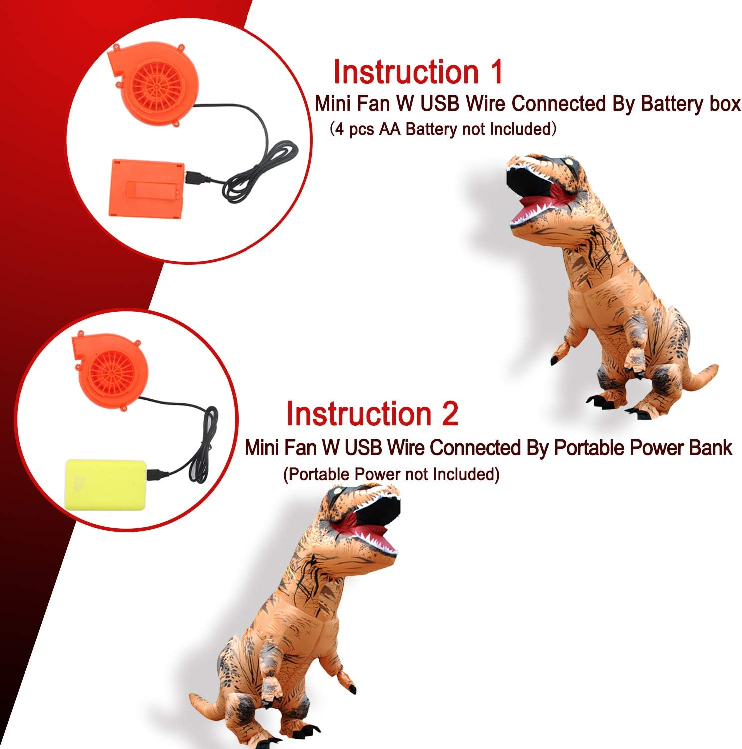 Inflatable Dinosaur Costume for Adult T-Rex Blow up Costumes for Women Men,Funny Halloween Costumes Party Cosplay