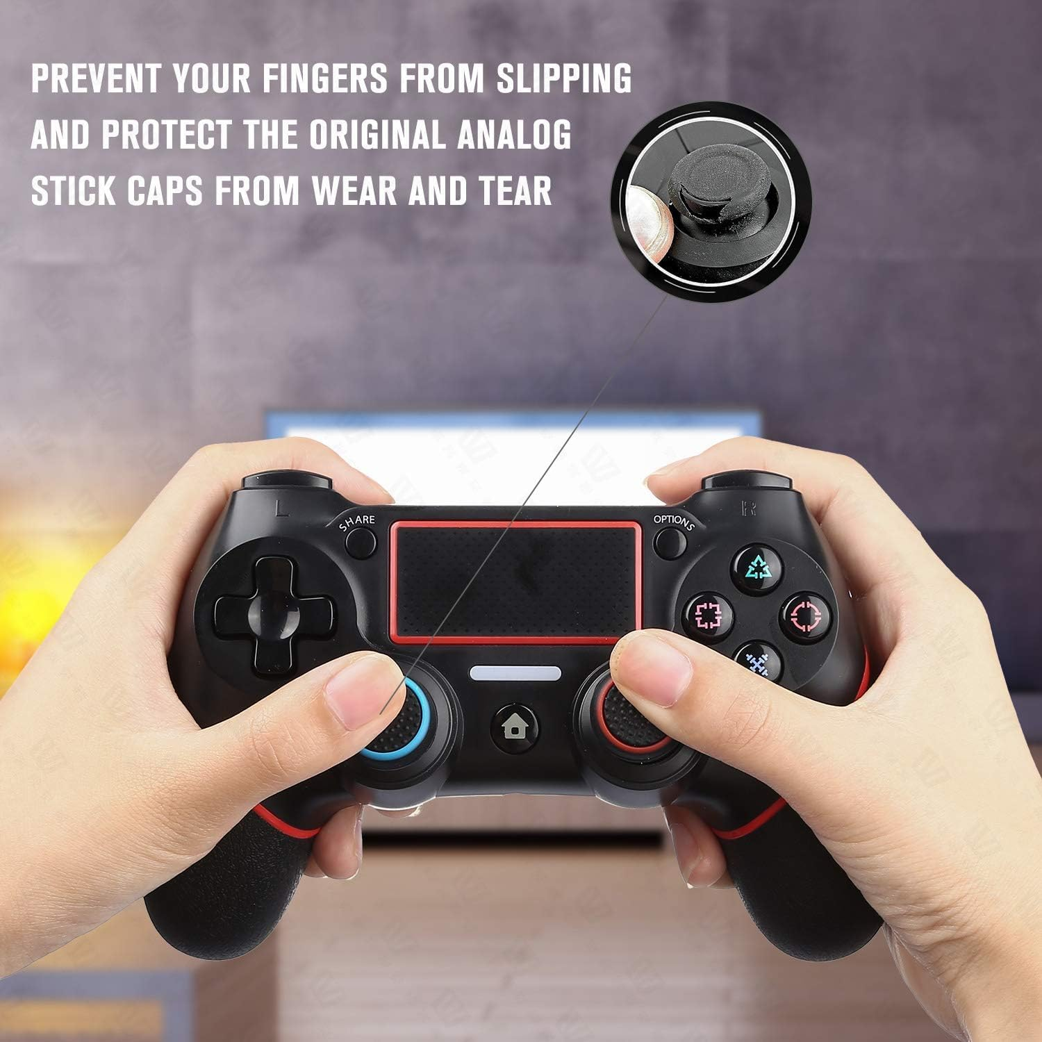 Fokmuaex 8 PCS Performance Thumb Grips for PS5, PS4, Xbox Series X/S & Steam Deck - Non-Slip Joystick Controller Covers with 4 Colors - Enhanced Grip for Gaming Consoles image number 3