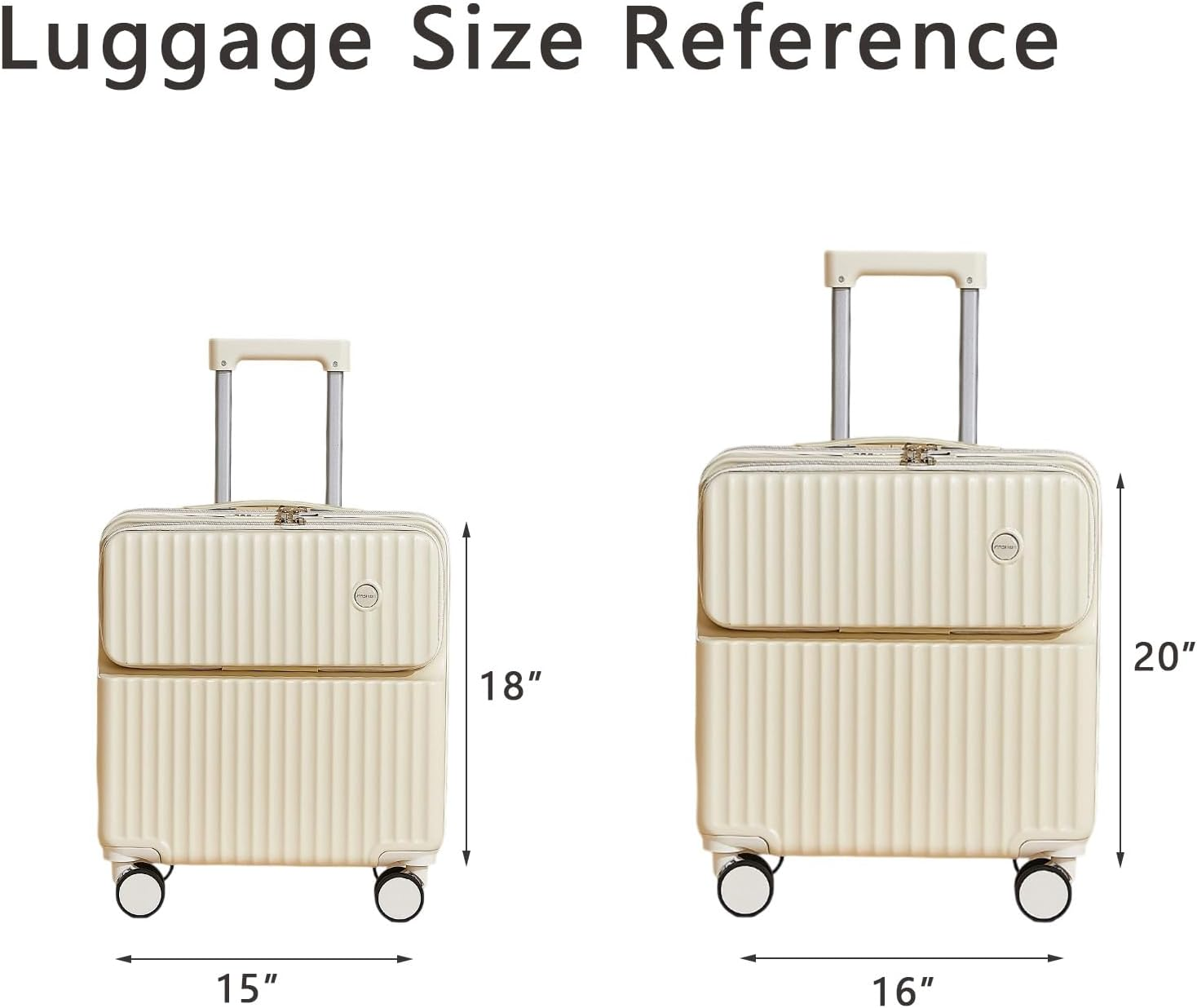 Travel Luggage Small, Carry on Suitcase Hardside, Lightweight Suitcase Spinner 4 Wheels, Front Open Luggage with USB Charger Cup Holder (Black, 18In) image number 6