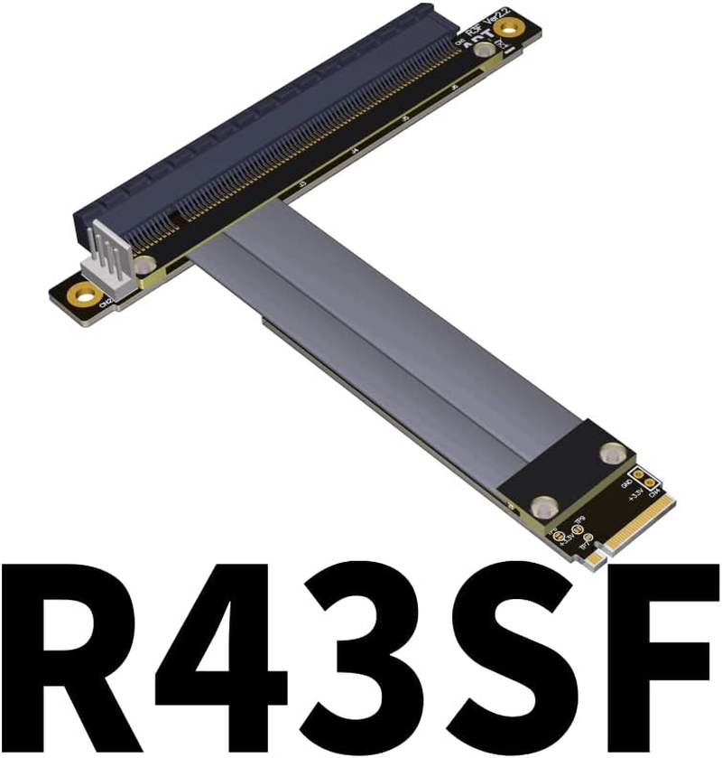 Adt-Link Pcie 3.0 X4 M.2 NGFF Nvme Key M Extender Cable to PCIE X16 Graphics Card Riser Adapter 16X Pci-E Pci-Express for M2 2230 2242 2260 2280 (15Cm, R43SR)