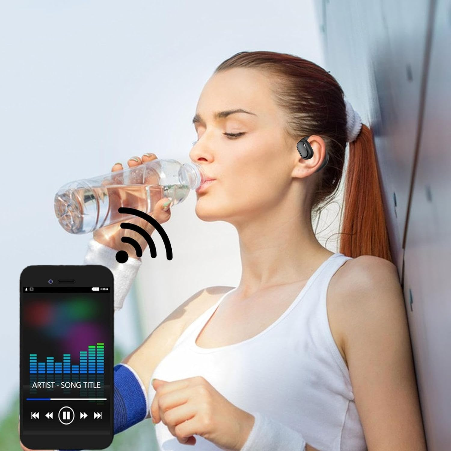 Wireless Ear Steps - Wireless Phone | Noise over Ear Earphone | Earbuds with Earpieces BT 5.3 Sports Earbuds, over Ear Workout image number 5