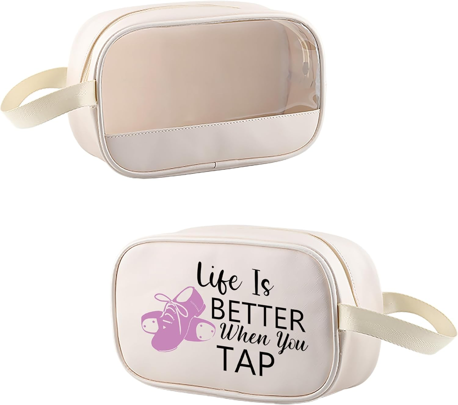 MEIKIUP Tap Dance Gift Tap Dance Makeup Bag for Dancer Tap Dance Teacher Gift Life Is Better When You Can Tap Dancing Dancer Cosmetic Bag, When You Tap Bag, Unisex-Adult