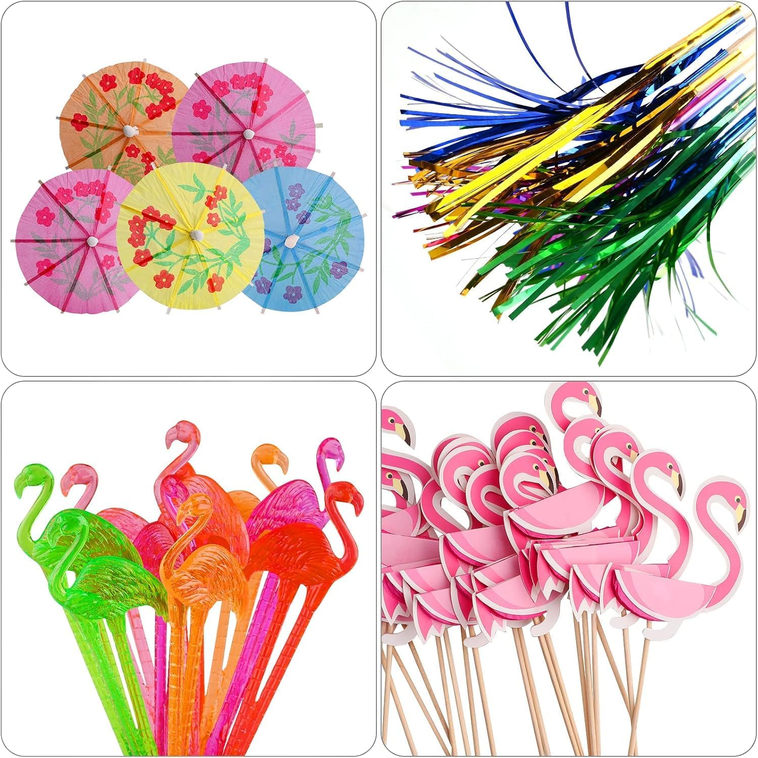 Yharnamite Cocktail Party Decorations, Paper Umbrella Sticks for Cocktails Drink Decorations, Biodegradable Straws for Drinks Wedding Party Hawaii Tropical Party Cocktail Accessories (70)