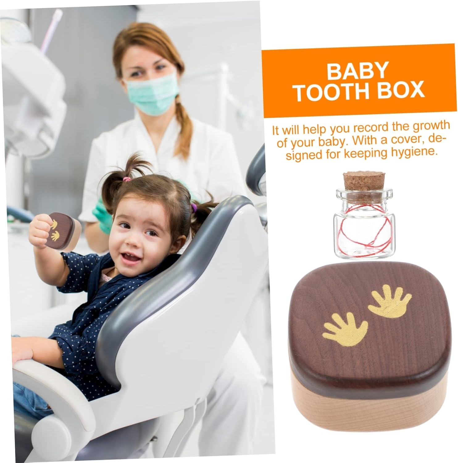 Abaodam Essentials for Newborn Tooth Keepsake Box Lanugo Collection Box Tooth Holder image number 3