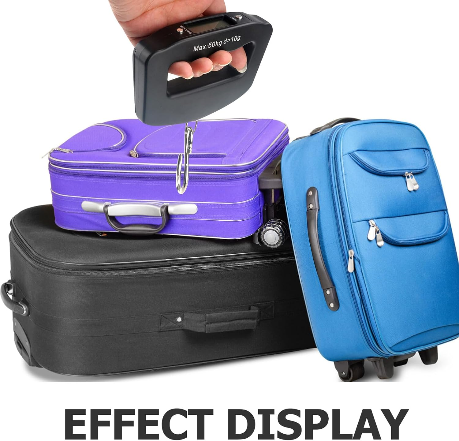 BESPORTBLE 2Pcs Portable Electronic Scale for Luggage Large Handle and Hook Digital Fish Scale Weigher up to Traveling Weighing for Suitcase image number 1