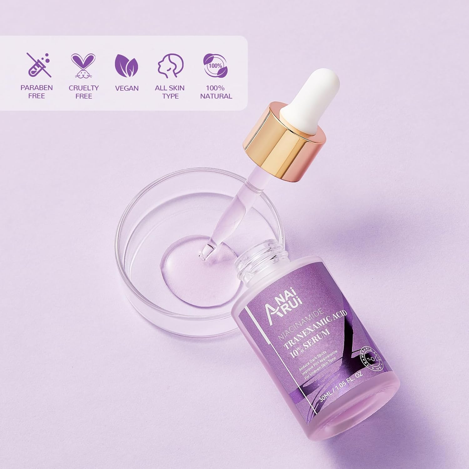 ANAI RUI 10% Tranexamic Acid Serum with Niacinamide,Kojic Acid, Arbutin,Ceramide, for Uneven Skin Tone 1.05 Fl.Oz image number 5