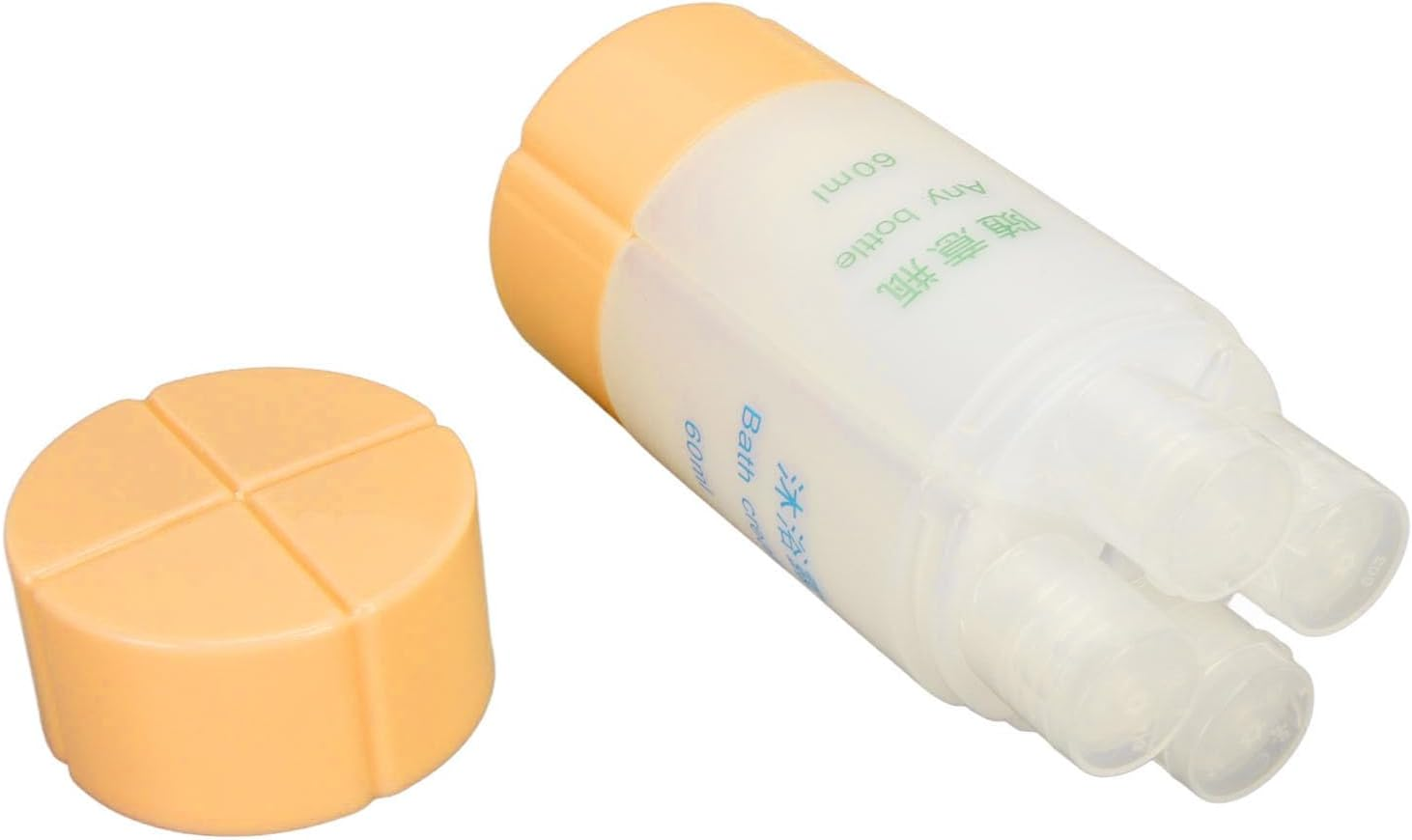 CUOFYUNL 4 in 1 Travel Dispenser Orange Strong Plastic Small Light Portable Shower Bottle for Shampoo Lotion Toiletries Soap image number 3