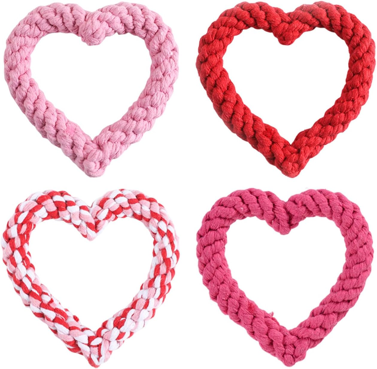 HDGSAFD Pack of 2 Pet Chew Toys, Heart-Shaped Braided Rope Toy, Pet Supplies, Suitable for Small and Medium Dogs image number 4