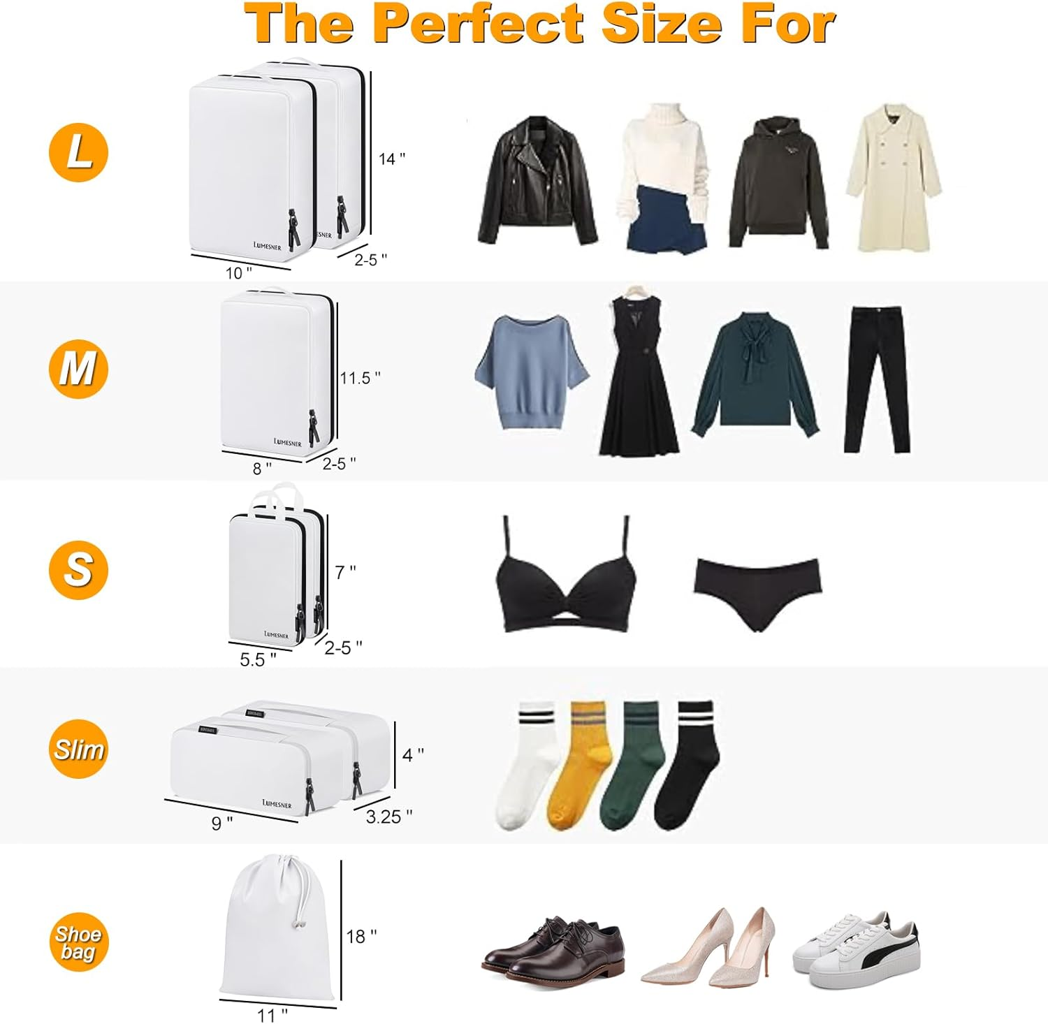 Velaybor 8 Set Compression Packing Cubes for Travel, Waterproof Luggage Organizers, Suitcase Organizer Set for Carry-On & Checked Baggage, Travel Accessories for Men & Women - 02-Black image number 5