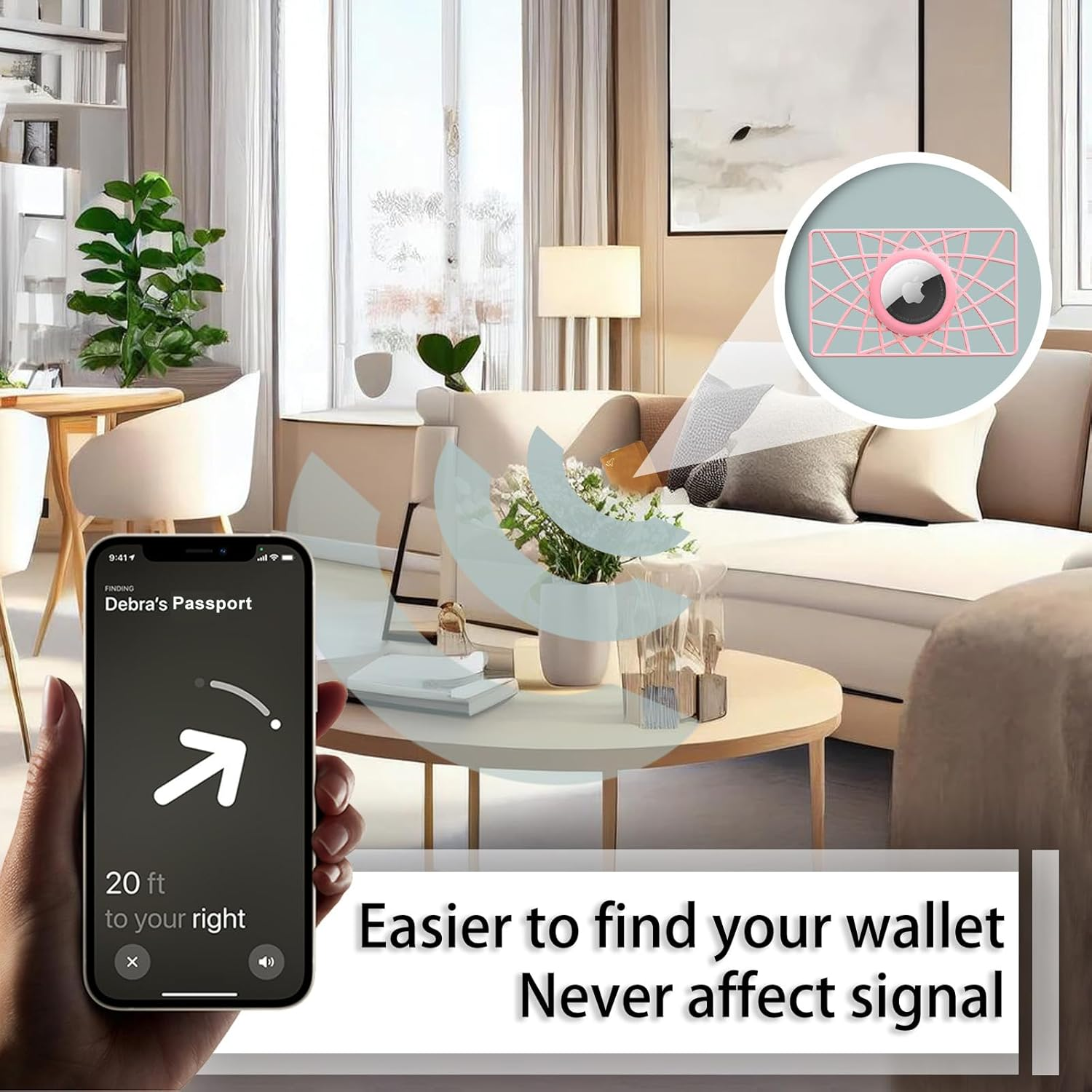 WALNEW 4 Pack Airtag Wallet Holder, Slim Air Tag Wallet Card Case, 0.1 Inch Thickness Ultra Thin Airtag Holder for Purse, Backpack, Clutch, Handbag (4 Colors) image number 1