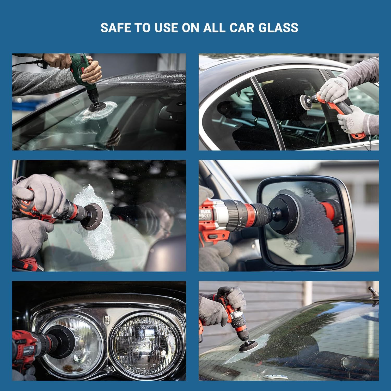 Glass Polish 21005 DIY Windscreen Polishing Kit for Automotive Glass Polishing - &Oslash; 75Mm with Drill Attachment image number 1