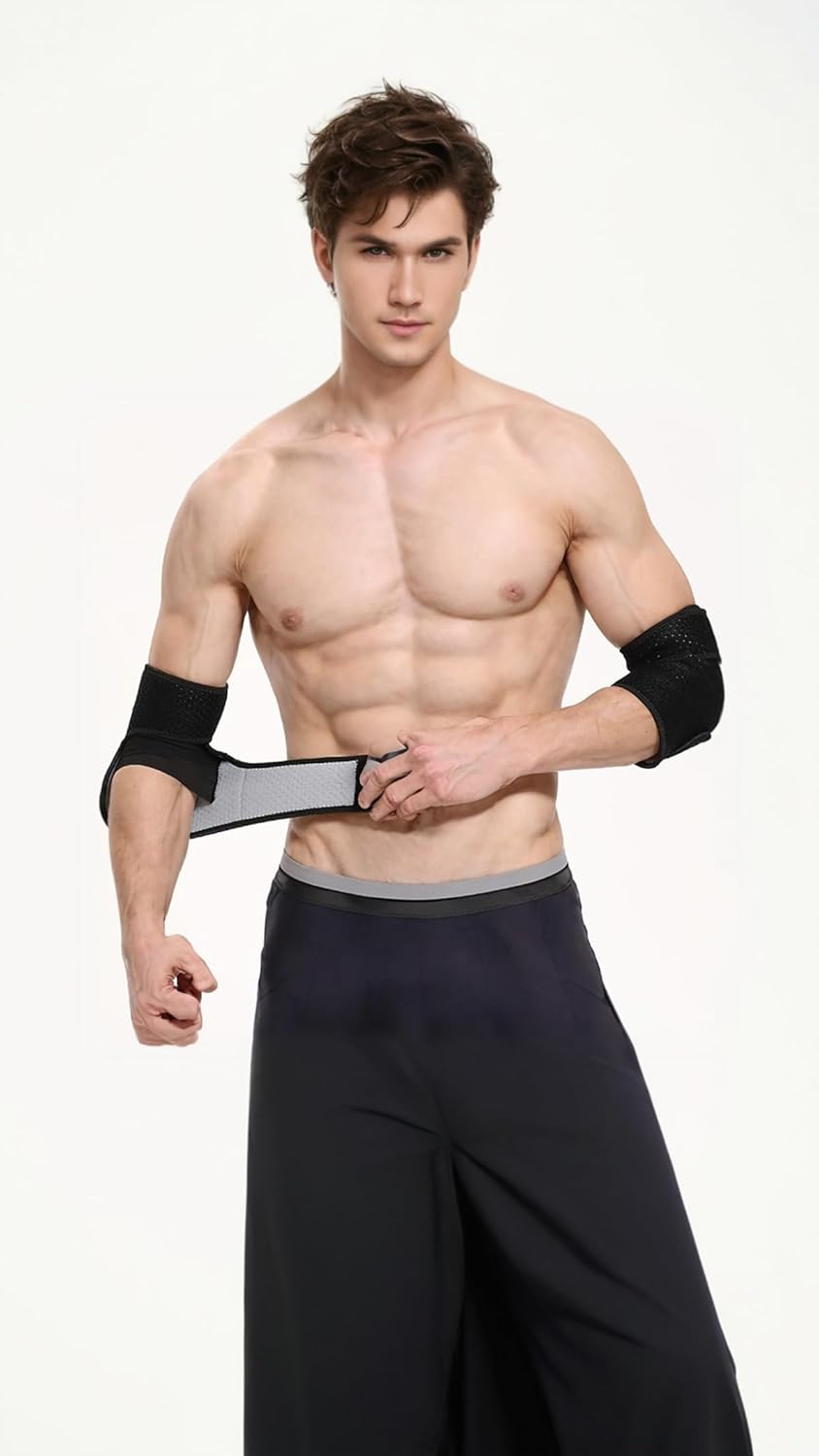 Honwor Adjustable Elbow Brace Tennis Compression Sleeve - Pain Relief for Golfer'S & Tennis Elbow, Weightlifting, Tendonitis, Arthritis, Sports Injury Recovery - Men & Women