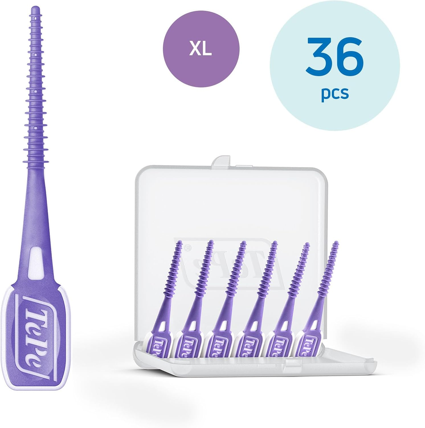Tepe Easypick Toothpicks, Purple, ISO XL, 36Pcs, Plaque Remover, Efficient Clean between the Teeth, Durable Dental Picks for Wide Gaps, Travel Case Included image number 5