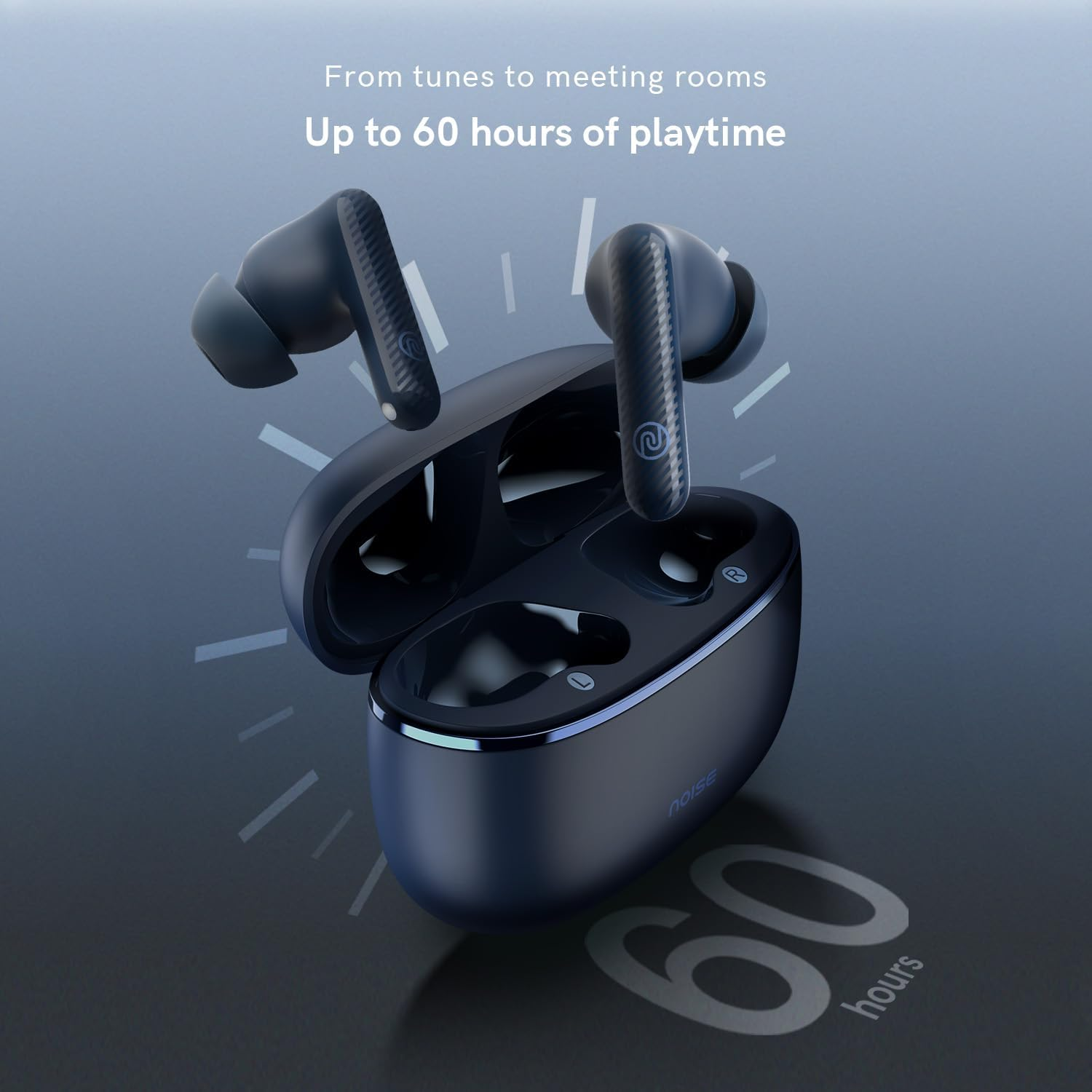 Noise Aura Buds In-Ear Truly Wireless Earbuds with 60H of Playtime, Quad Mic with ENC, Dual Device Pairing, Instacharge(10 Min=150 Min),12Mm Polymer Composite Driver, BT V5.3(Aura Blue) image number 5