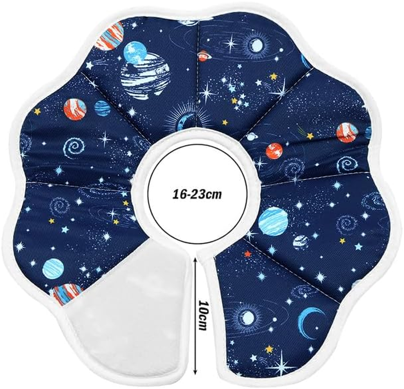 ANCLLO Soft Adjustable Starry Sky Pattern Cat Cone Collar - Protective Pet Collar after Surgery - Prevents Licking Wounds - Size S