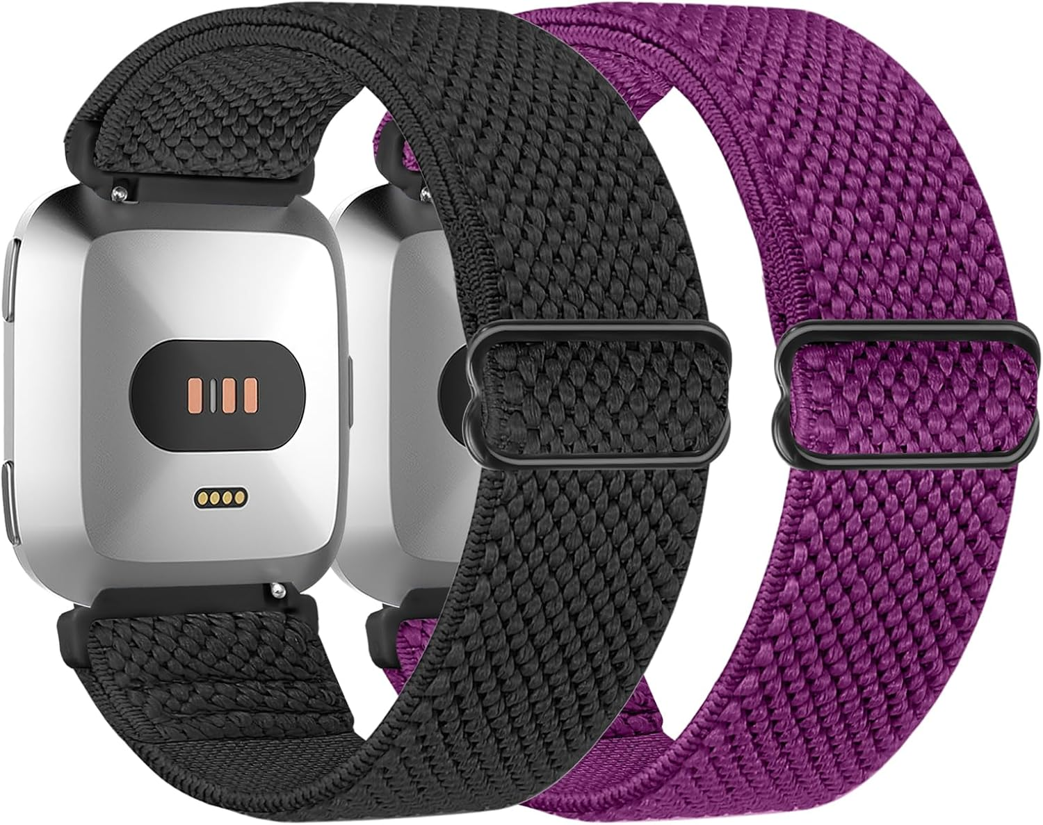 Elastic Nylon Band for Fitbit Versa 2, Versa, Lite, SE - Adjustable Breathable Comfortable Sport Replacement Wristband for Women Men image number 4