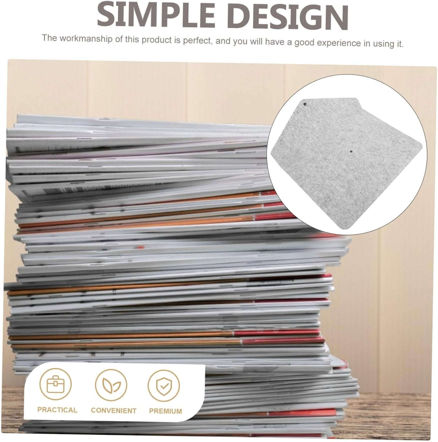 Homoyoyo Felt Document Bag Portable Folders Pockets Storage for Office Bills Felt File Organizer image number 5