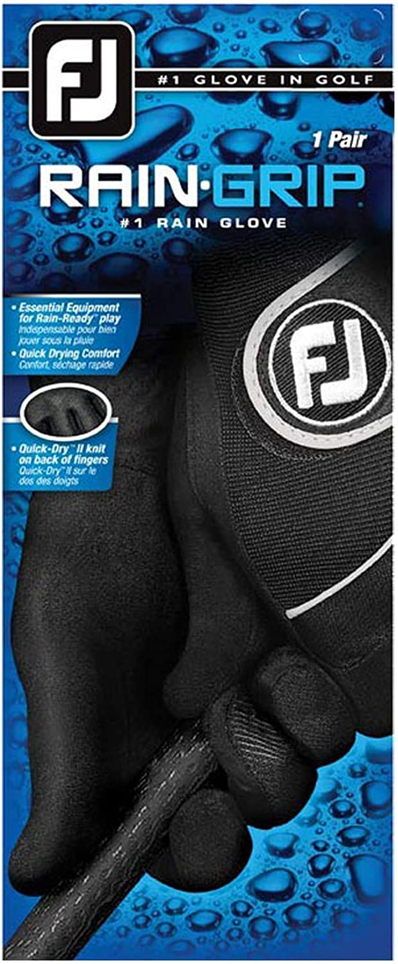 Footjoy Men'S Raingrip Golf Gloves, Pair (Black) image number 4