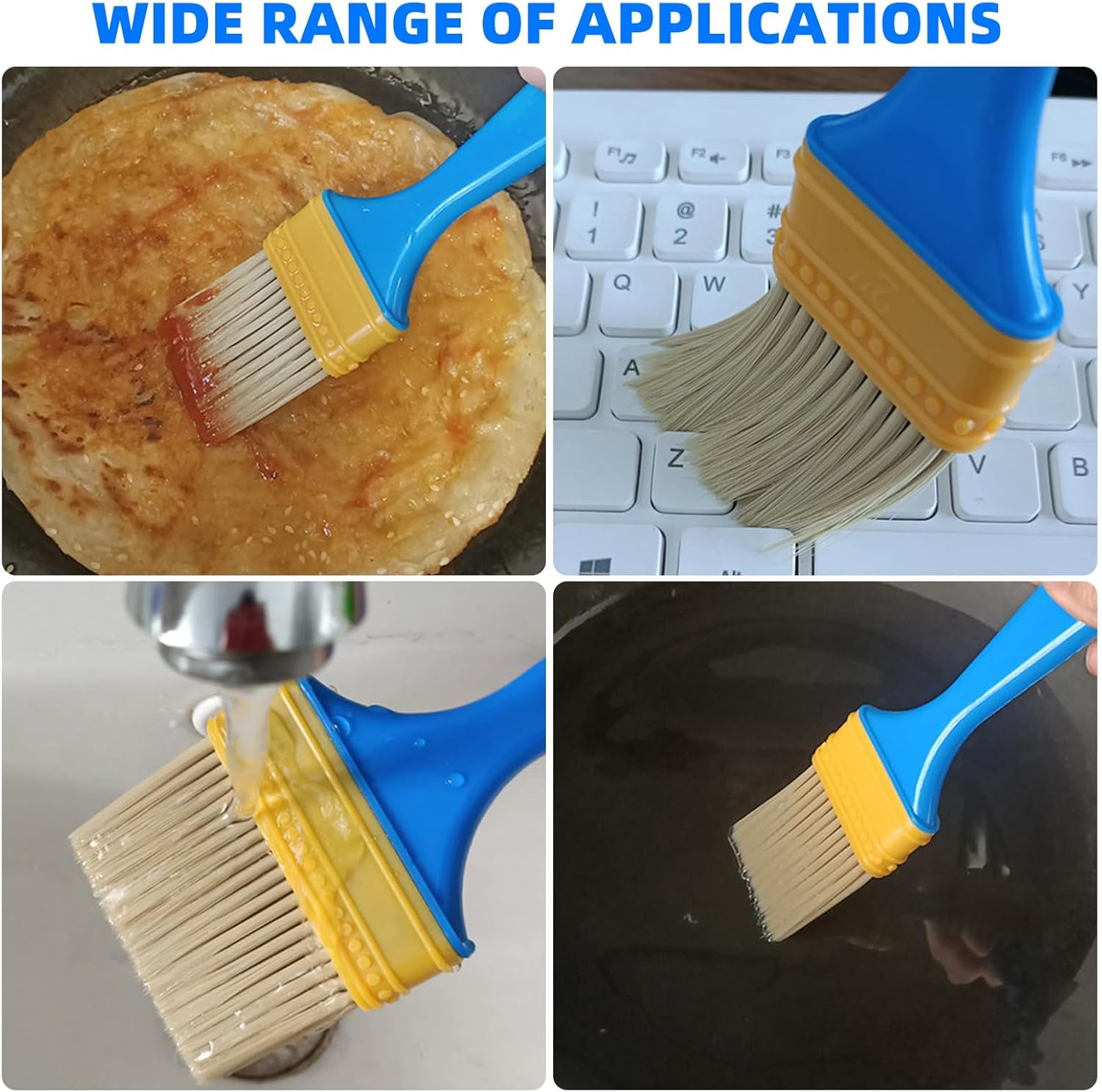 Paint Brushes - 5 PCS Flat and Angle, Paint Brush for All Latex and Oil Paints & Stains - Home Improvement - Interior & Exterior Use Paint Brush image number 5