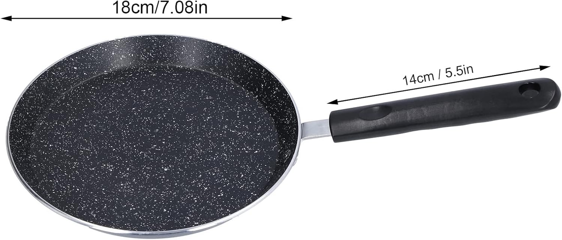 MUNEFE Nonstick Frying Pan, Medical Stone Nonstick Frying Pan, Nonstick Pancake Pan for Kitchen Induction Cooker(Black, 6 Inches)