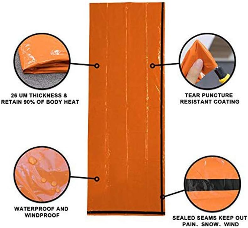 Emergency Survival Shelter Tent, 59 X 98.4Inch Waterproof 2-Person Mylar Thermal Shelter for Hiking Camping image number 2