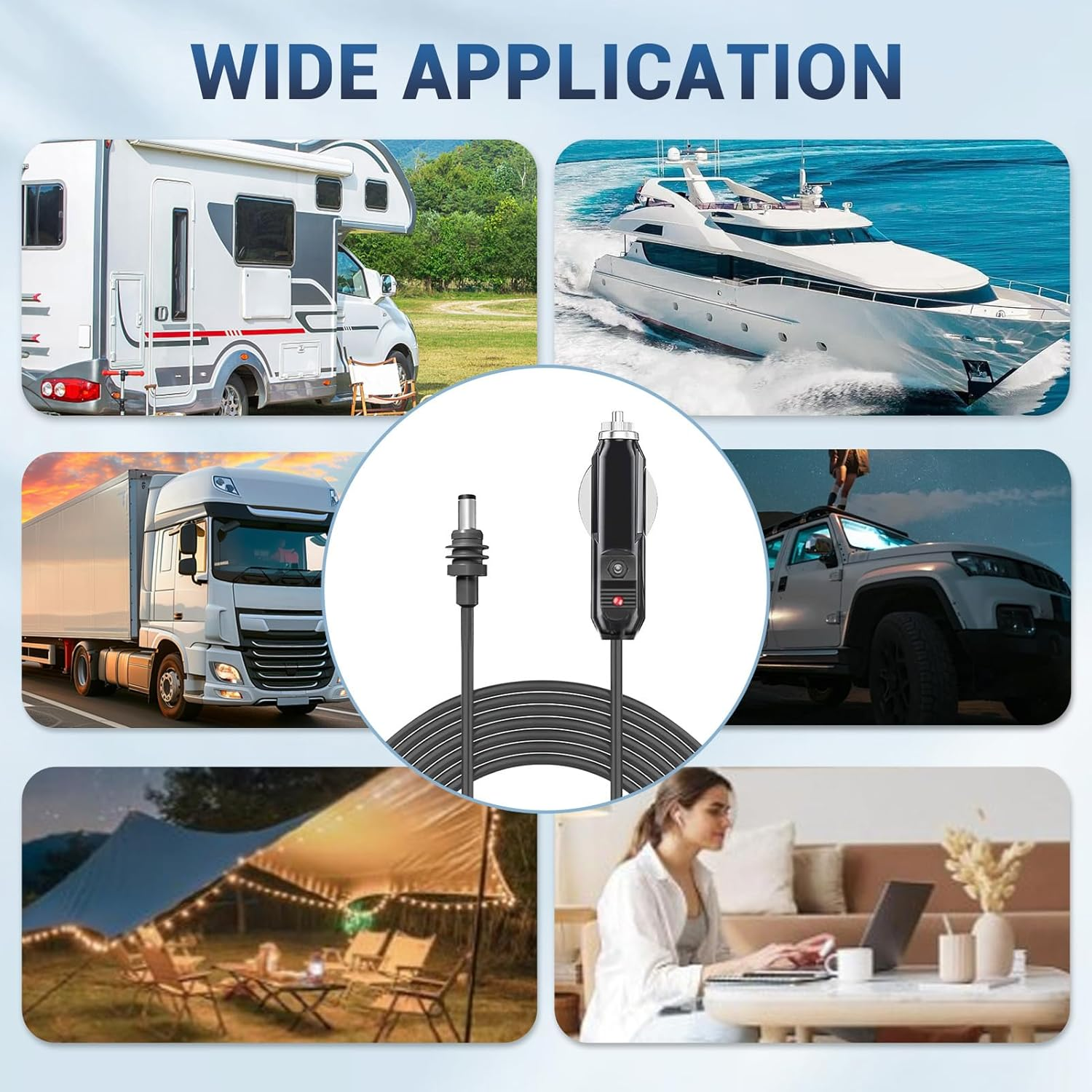 18AWG IP68 Waterproof DC Power Cable 6FT Car Charger 12V 24V Trucks Buses Boats 10M 32.8Ft