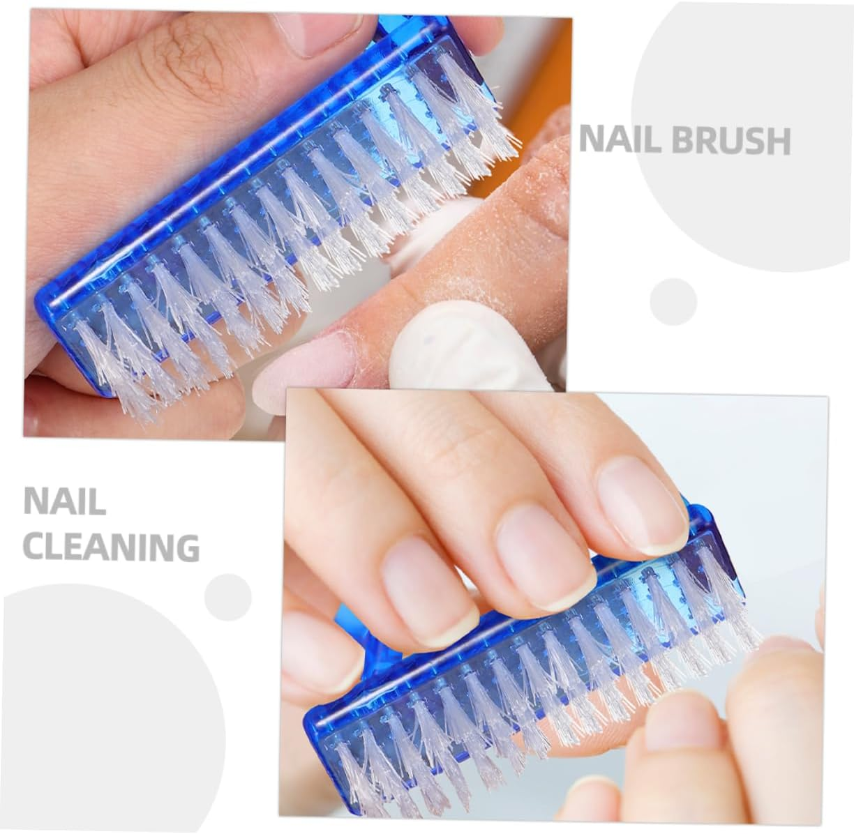 Iplusmile 12Pcs Handy Fingernail Brush Handle Grip Nail Brush for Kitchen Bath Use image number 1