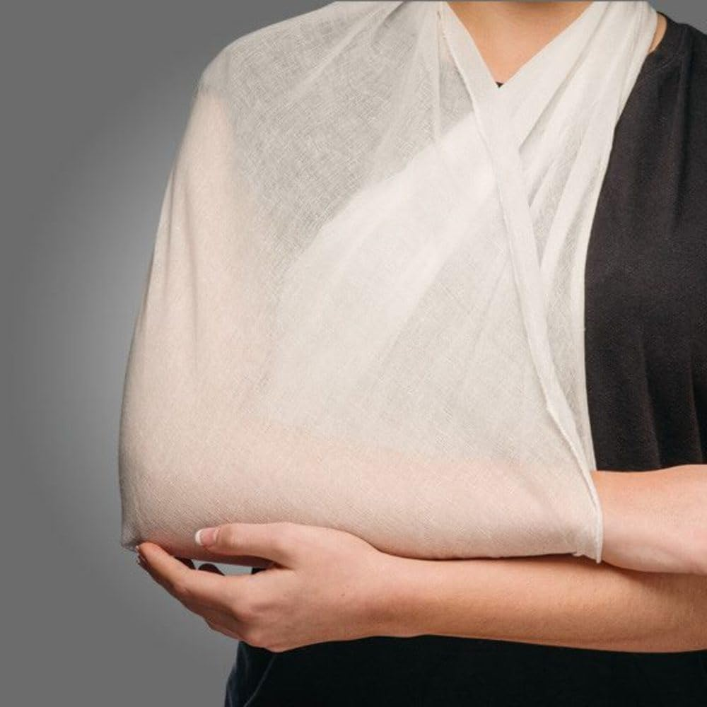 AEROBAND Non‑Woven Triangular Bandage, First Aid Support Sling Disposable and Size Adjustable, Soft Non‑Woven Fabric for Immobilisation and Dressing Retention, 96 Cm X 96 Cm X 137 Cm image number 1