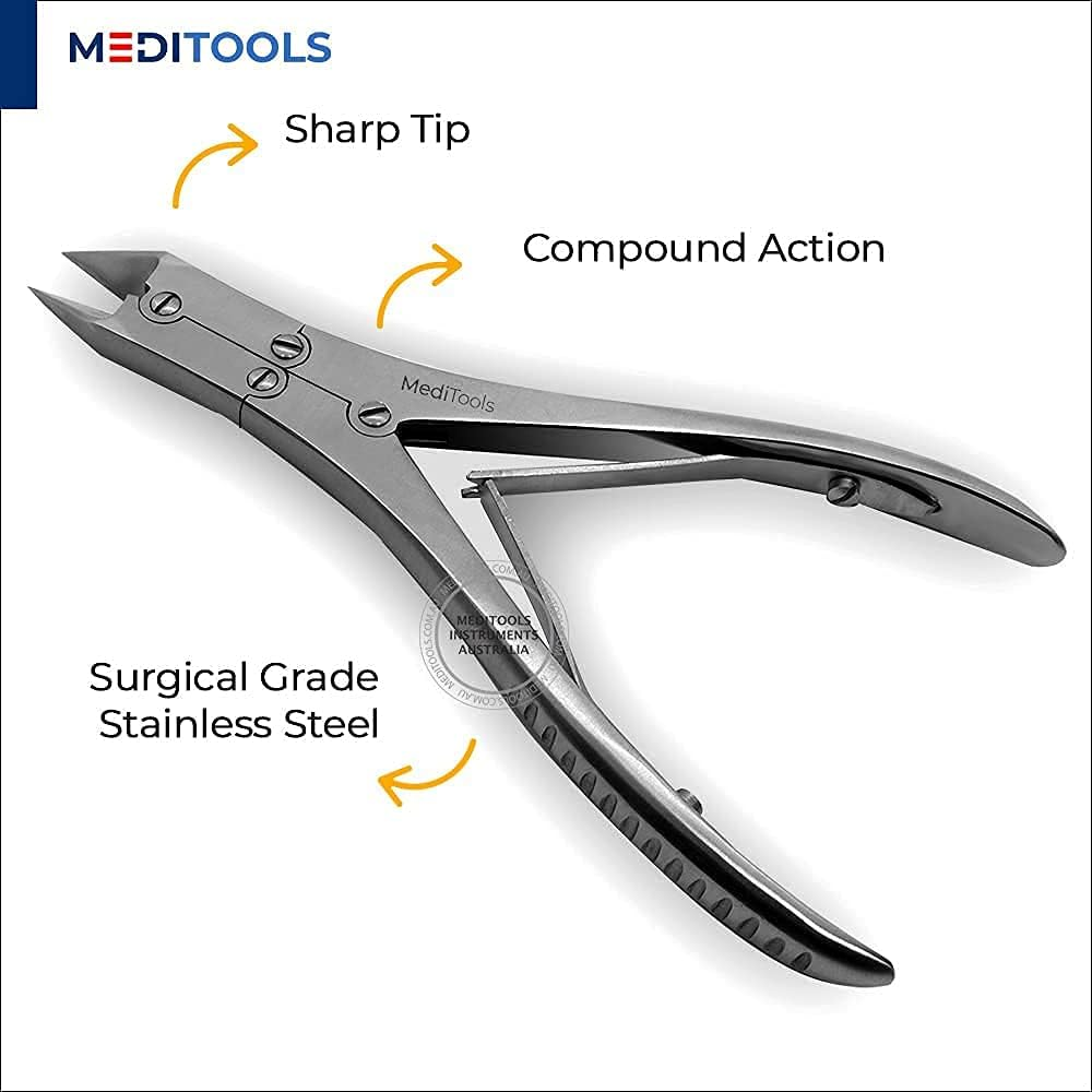 TOETECH&reg; Toenail Nippers, Clippers, Compound Action, Heavy Duty Toenail Cutter for Thick Nails, Pedicure, Manicure, Podiatrist, Straight Cut, Ingrown Nails Cutter, Stainless Steel, Premium Quality image number 3