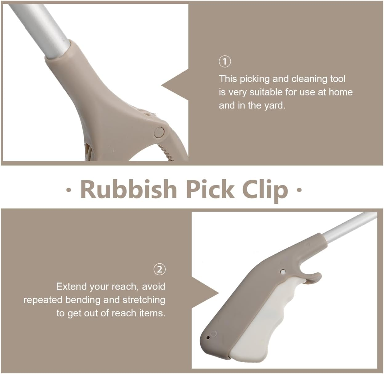 Healvian 2 Pcs Foldable Grabber Reacher 40Cm Aluminum Alloy Trash Pickers Grabber Reaching Stick Pick up Stick Garbage Grippers image number 3